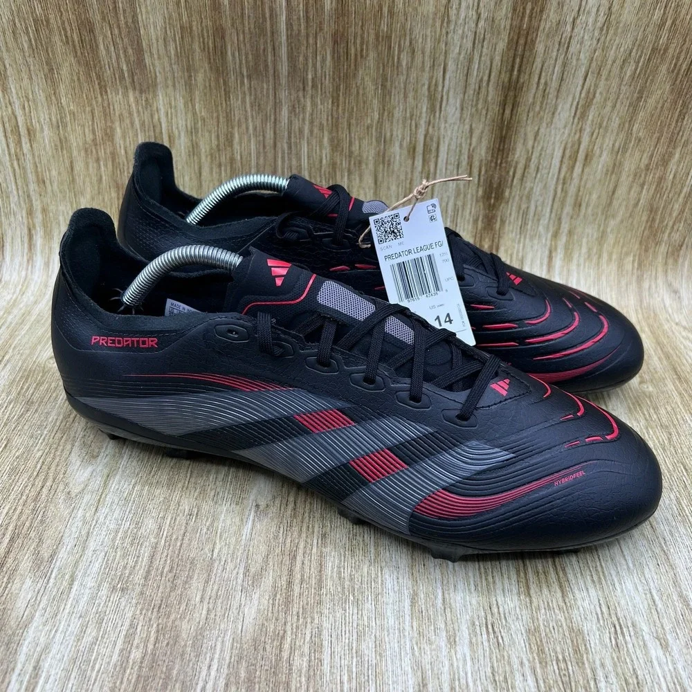 adidas Predator League FG Men's Size 13‎ Black Red Soccer Cleats ID1328 NEW